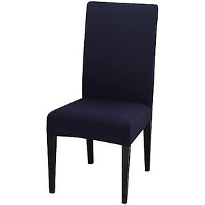 Stretch Eetkamerstoel Slipcover， Elastische eetkamerstoelen, stoelhoezen wasbaar afneembaar eetkamerstoelhoezen met hoge rugleuning stoelhoes for eetkamer, hotel, banket(Navy,Set of 2)