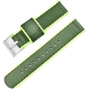 Quick release canvas nylon band vervangende band geschikt for Garmin Vivoactive 4 4s/Venu 2 2s / Forerunner 55 245 645 muziekpolsbandjes (Color : Green Green, Size : For Vivoactive4s)