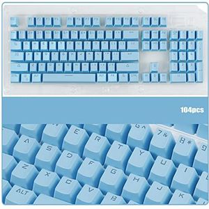 Kanyka 104 Keycaps, Standaard Keycapset Met Doorschijnende Laag Voor Mechanisch Toetsenbord, Kleurrijke Vervangende Keycaps, Universeel (Blauw)