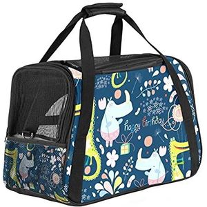 Pet Travel Carrying Handtas, Handtas Pet Tote Bag voor Small Dog and Cat Animal Blue Pattern