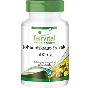 Fairvital | Sint-Janskruid capsules - 500mg Sint-janskruid extract per capsule - gestandaardiseerd op 0,3% hypericine - Hertshooi (Hypericum perforatum) - 90 capsules