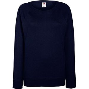 Fruit of The Loom Lichtgewicht Raglan Sweatshirt - Effen top voor dames - Diep Marineblauw (S)