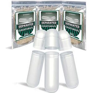 WANANFU Gescheiden Lege Capsules Maat 0 Vegetarisch (1000 stuks), Compatibel met Capsule Vulmachine Maat 0