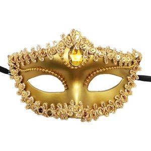 Feestmasker, Maskerademasker Maskers, Metalen Maskerademasker for Vrouwen Feestmaskers Halloween Dames Maskeradebal(Gold)