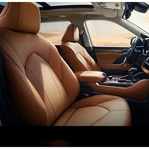 Stoelhoezen Beschermhoezen Aangepast Voor Toyota Voor Highlander Autostoelhoezen leder Full Surround Style(Brown Leather,7 Seats)