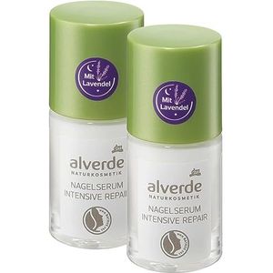 Alverde Natural Cosmetic Nagelserum Intensiv Repair met biologische lavendel, 10 ml x 2 flesjes