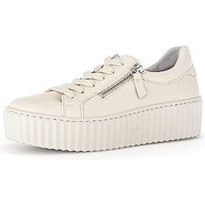 Gabor Lage sneakers voor dames, lage schoenen, uitneembaar voetbed, wit panna, 40 EU