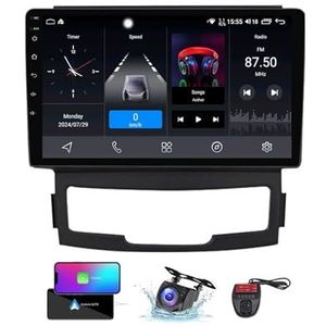9 Inch Touchscreen Dubbel DIN Autoradio Compatibel met SsangYong Korando Actyon 2010-2013 met Carplay/Android Auto FM RDS DAB+ Autoradio WiFi 4G Carplay Android Auto Bluetooth DSP(NF-1)