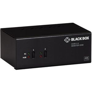 Black Box 2 PORT, DUAL HEAD, HDMI, USB3, AUDIO KVM SWITCH, KV6222H