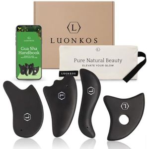 Gua Sha Smooth Edge Massage Tools, Hoge kwaliteit, Handgemaakt, Bian Stone, Gezicht en Lichaam, Fysiotherapie Tool voor Graston, IASTM, ASTYM, Opbergtas