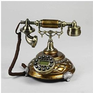 Telefoon antieke zwarte kleur telefoon stok boor diamant metalen knop gesneden huis vaste telefoon retro (koper)