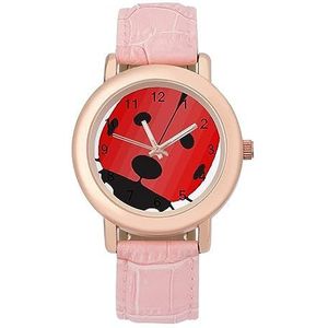 Rode Lieveheersbeestje Horloges Voor Vrouwen Mode Sport Horloge Vrouwen Lederen Horloge
