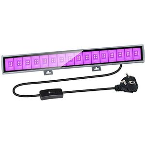 Eleganted 36W UV Bar Zwart Licht Lamp 64 LEDs UV Licht Buis met Plug UVA 385-400nm Zwart Licht Floodlight IP66 Waterdichte Fluorescentie Zwart Licht Spotlight voor Party Disco Halloween