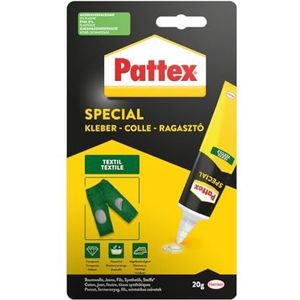 Pattex Speciale Lijm Textiel, tube met 20 g lijm voor het permanent verlijmen van diverse soorten textiel
