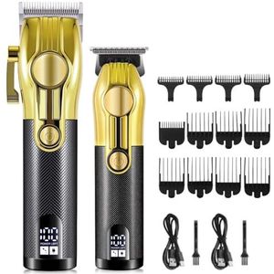 Tondeuse voor mannen, Oilhead elektrische tondeuse voor man, beeldhouwen ouder-kind set, multifunctionele kapper, 2-delige verzorgingsset (goud)