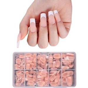 Nep nagels acryl nagels tips vierkante/amandel/stilettos/doodskist valse nagels 600 stks volledige kunstmatige nagels met geval