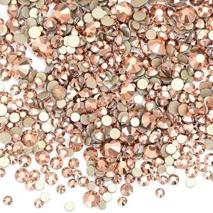 1400 stuks Mix Size Mix AB Kleur GRhinestone Flatback Crystal Stones Non Hotfix Strass Applicaties Voor Nail Dress Crafts-Gouden Roos
