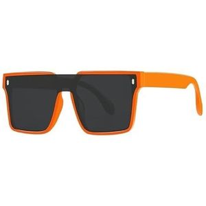 Zonnebril uit één stuk Vierkant heren en dames Premium Feeling zonnebril zonnebril zonnebril (Color : Orange)