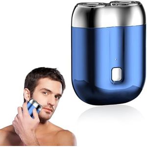 Elektrisch scheerapparaat, elektrisch scheerapparaat voor baard, nat en droog elektrisch scheerapparaat voor heren, mini draagbaar dubbel elektrisch scheerapparaat, USB type C oplaadbaar, waterdicht,