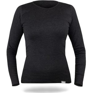 SES Thermoshirt Voor Dames, Lange Mouwen, 38-50, 75% Katoen 25% Polyester, Ademend Thermo-Bovendeel, Thermisch Ondergoed Voor Warmte en Comfort, Antraciet, Maat 38