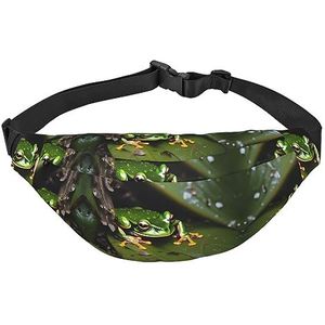 Waterdichte polyester heuptas met - lichtgewicht en duurzame crossbody-tas voor mannen en vrouwen Peace Tree Frog, Vrede Boom Kikker, Eén maat