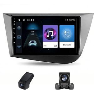 Android autoradio geldt voor Seat Leon 2 2005-2012 Wireless Carplay Android Auto,9inch 2.5D touchscreen auto radio met GPS navigatie Bluetooth stuurwiel afstandsbediening(NF-2)