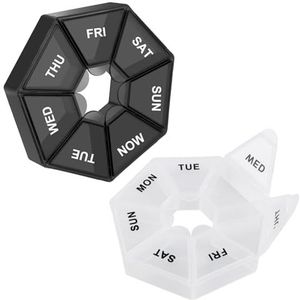 2 stuks 7 dagen pillendoos