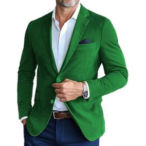 Leader of the Beauty Herenpak blazer slim fit jas prom smoking jas piek revers bruiloft prom smoking jas, Groen, XS