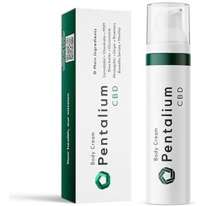 Pentalium CBD - Cannabidiol Crème 100% Natuurlijk - Massagecrème met 10 Natuurlijke Ingrediënten | Snelle opname | Chondroïtine en Glucosamine voor een goede conditie van je gewrichten | (75g)