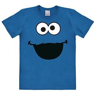 LOGOSHIRT - Sesamstraat - Koekiemonster - Gezicht - Easyfit T-Shirt - azuurblauw - Gelicentieerd origineel ontwerp, Maat 4XL
