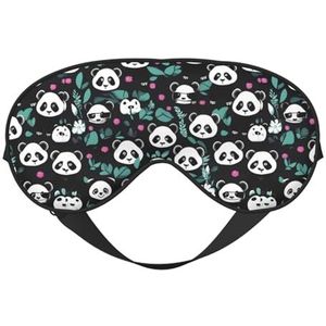 Panda Leuk Gezicht Unisex Elastische Verstelbare Gesp Ontwerp Verduisterend Slaap Oogmasker voor Thuis Reizen Yoga Kantoor Nap