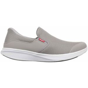 MBT SF-Modena III Slip On herenschoenen, fysiologische schoenen met slip & fit-technologie voor moeiteloos dragen. Bovenmateriaal van ademend mesh en kunstleer., Lichtgrijs, 40.5 EU