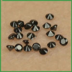 100 stks/partij 0.9~4.0mm 5A Ronde Vorm Geslepen Blauwe Steen Rode Korund Synthetische Groene Edelstenen Voor Sieraden Wax Setting-Nano Zwarte Steen-2.0mm (100 stuks)