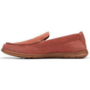 Clarks Flexway Step mocassin voor heren, rood suède, 11 UK, Rode su?, 11 UK Wide