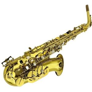 Gele Kleur Altsaxofoon Eb Tune Messing Goudlak Muziekinstrument Sax Met Mondstuk