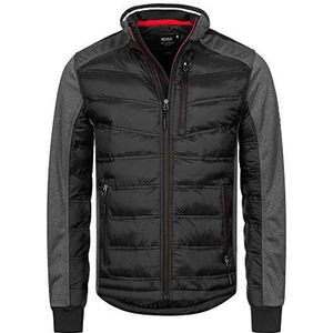 INDICODE Heren Alterio Quilted Jacket | Gewatteerd jack met softshell-mouwen Black M