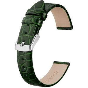 Jeniko Luxe Lederen Horlogebanden Vrouwen 8mm 10mm 12mm 14mm 16mm 18mm 19mm 20mm For Lady Vervanging Band Armband (Color : Green, Size : 16mm)