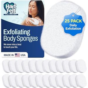 Hartfelt 25 stuks ovale scrubsponzen voor lichaam, rug, armen