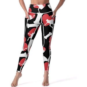 I Heart Love Ostrich Yogabroek voor dames, hoge taille, buikcontrole, workout, hardlopen, leggings, M