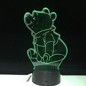 Mooie Winnie Led-nachtlampje The Pooh Sensor Decor Beer 3D lamp tiener favoriete Mr Sander USB nachtlampje nacht 3D optical