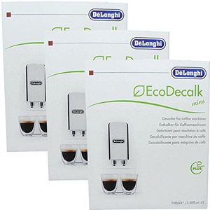 DeLonghi Eco Decalk Mini 2 x 100 ml voor volautomatische koffiemachines, espressomachines, filterkoffiezetapparaten, stoomreinigers en stoomstrijkijzerstations, 3 stuks