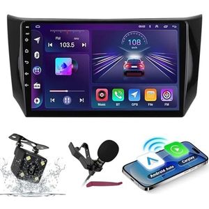 Android 14 Autoradio Navi voor N-issan Sylphy 2012-2018 9 ""Screenradio met draadloze carplay Android Car GPS Navigatieondersteuning Bluetooth 5.0 HIFI FM 5G-WiFi SWC MIC-camera,M100s