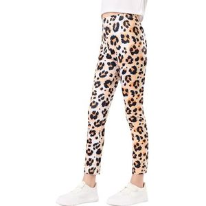 Domee Meisjeslegging, lange sportbroek, turnen, turnbroek,, Geel luipaardpatroon, 116