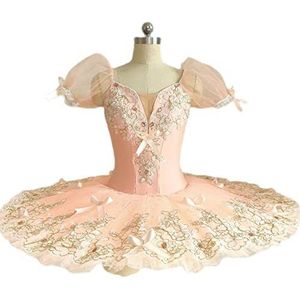 Meisjes Ballet Dans Jurk Zwanenmeer Sling Gymnastiek Turnpakje Tutu Kostuum Kunstschaatsen Competitie Dancewear,Roze,3XS