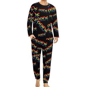 Rainbow Pride pyjamaset voor heren, loungewear, lange mouwen, bovendeel en onderbroek, 2-delig