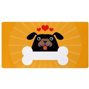VAPOKF Oranje hond keuken mat, antislip wasbaar vloertapijt, absorberende keuken matten loper tapijten voor keuken, hal, wasruimte