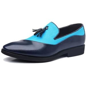 Herenschoenen Formeel Klassiek Casual Zakelijk Banket Bruiloft Instappers,Sky blue,38 EU