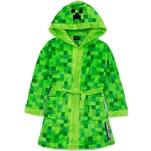 Minecraft - Dressingjurk Pixelated Creeper gamer cadeau jongens badjas, groen, 13-14 Jaar