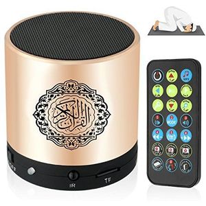 Anlising USB-luidspreker, digitaal, Koran, MP3-speler, Vertaler, Afstandsbedieningsluidspreker, draagbaar, opnieuw oplaadbaar met afstandsbediening, 8 GB TF FM(Gold)