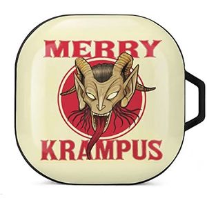 Merry Krampus Oordopjes Hoesje Compatibel met Samsung Hard Shell Beschermhoes Zwart-Stijl